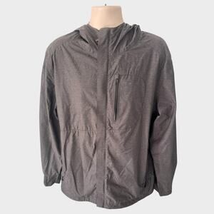 Paradox XL Gray Full Zip Hooded Outdoor Rain Jacket Nylon Polyester